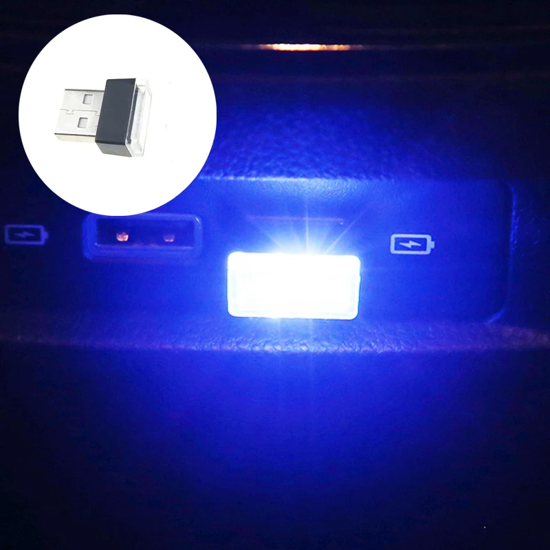 USB мини-светодиод машины атмосферный свет сигарета отделка для прикуривателя Toyota