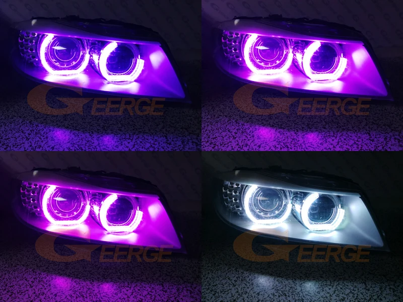 Для BMW 3 серии E91 E90 2009-2012 ксеноновая фара RF Bluetooth приложение DTM M4 Стиль Многоцветный ультра яркий RGB светодиодный комплект ангельских глаз