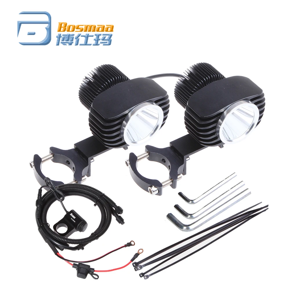 Bosmaa 2x18 Вт 2700Lm мотоциклы светодиодный фонарь внешней/внутренней фары с чипом XHP70