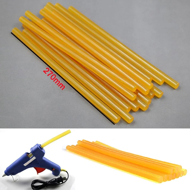 5pcs Yellow Hot Melt Glue Stick Car Body Paintless Dent Repair Puller Tool For Electric Glue Gun Craft Album Glue Sticks