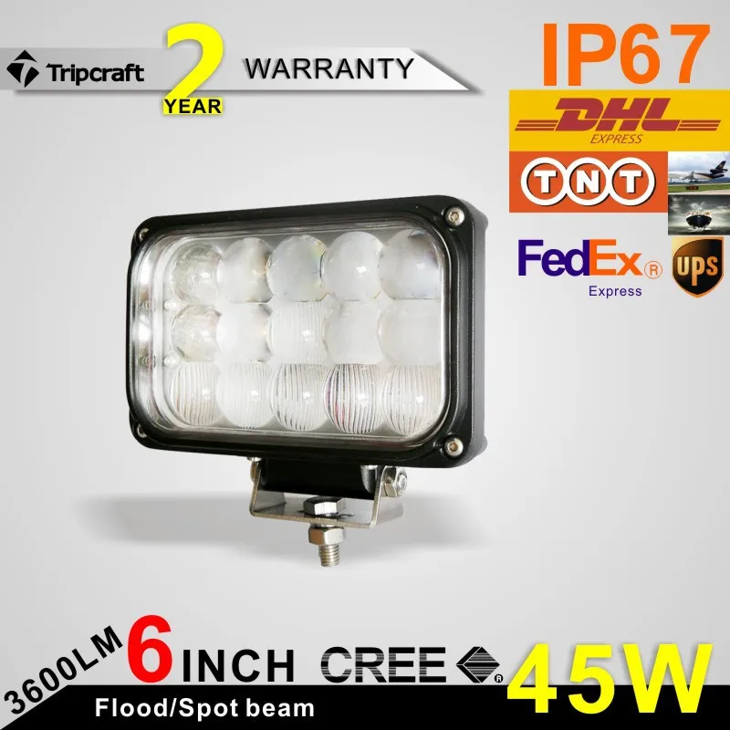 

Popular 45W LED WORK LIGHT 12V 24V IP67 Combo beam For 4WD 4x4 Off road work Light, 45W led TRUCK BOAT TRAIN
