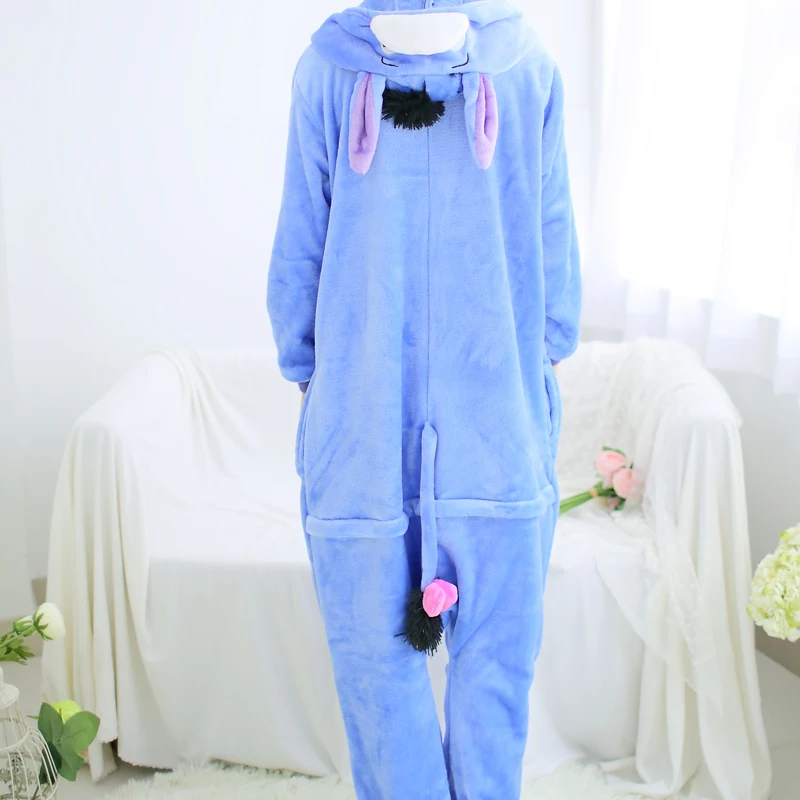 Осел взрослых пижамы Косплэй мультфильм животных Onesie Костюм для Рождества и