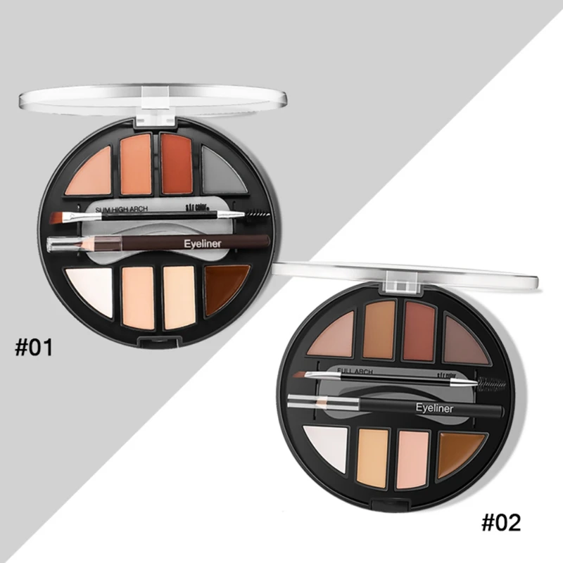 2 Style Seven sets of eyebrow powder set Professional Waterproof Long lasting Makeup Natural Shape Eyebrows Powder Palette