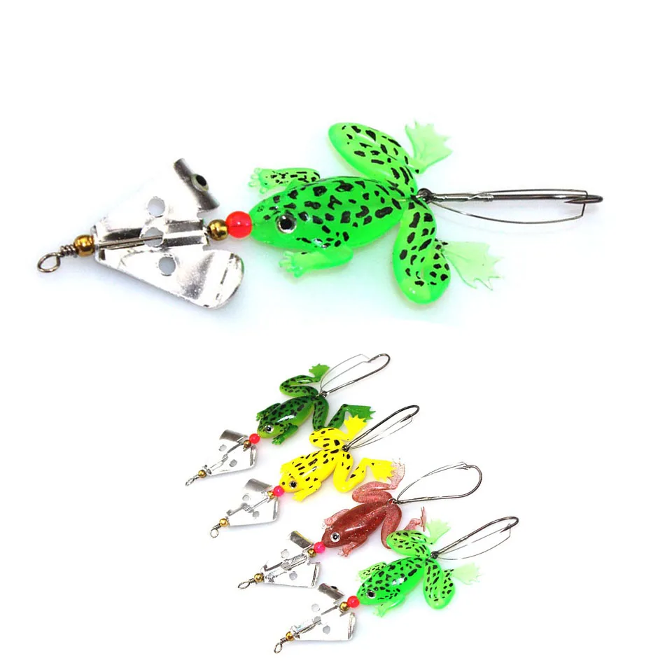 

1PCS 8cm 6.2g spiral Frog Tackles Spinning Soft Fishing lure Artificial weest blackfish Striped bass fishing Bait