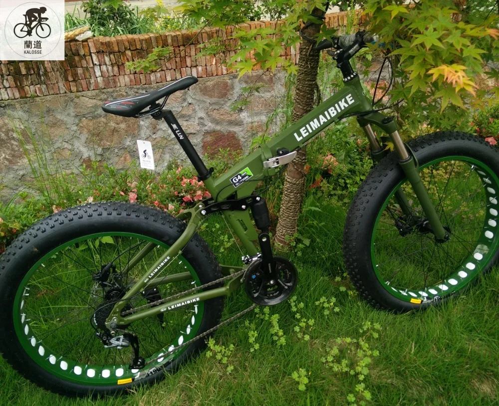 Excellent Kalosse Folding aluminum  frame   Snow/beach   folding bicycle  26*4.0 inch   21/24/27/30 speed  26*17inch  mountain bicycle 2