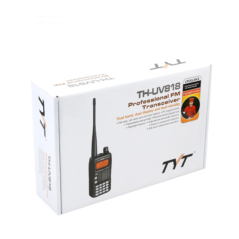 100% оригинальная TYT TH UV818 Walkie Talkie 5W VHF + UHF 128 функция памяти двухдиапазонный дисплей