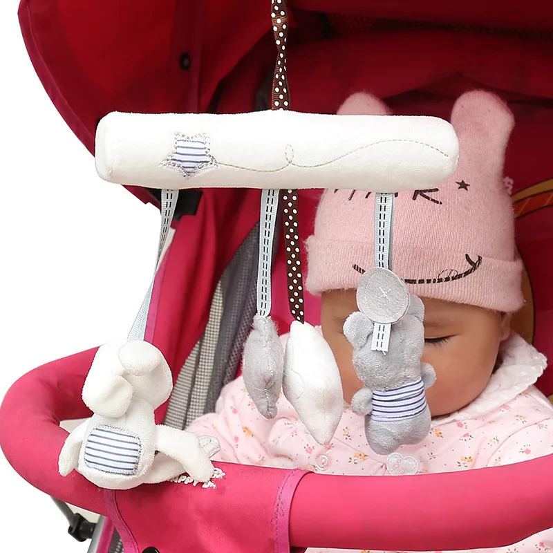 Creative Infants Cradle Cute Rabbit baby music hanging bed safety seat plush toy Hand Bell Multifunctional Plush Toys