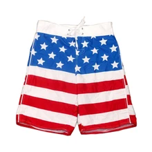 Горячая Американский флаг шаблон человек пляж короткая доска