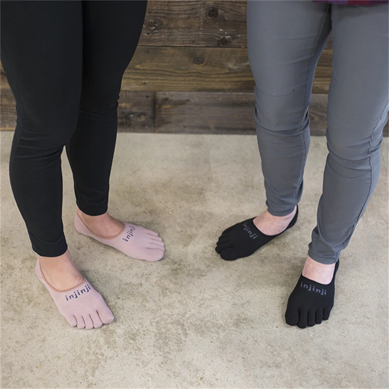 INJINJI кроссовки с пятью пальцами тонкие невидимые носки COOLMAX Нескользящие дышащие