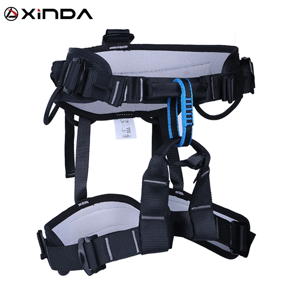 

XINDA Camping Outdoor Hiking Rock Climbing Harness Half Body Waist Support Safety Belt Women Men Guide Harness Aerial Equipment