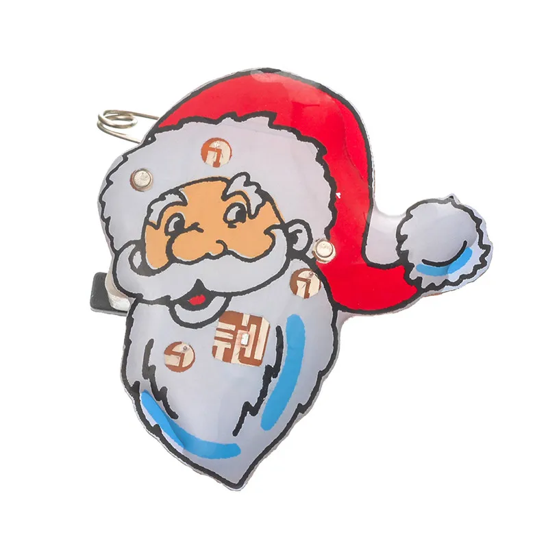 Urijk, Рождественский светодиодный брошь с блестками, декоративная брошь на год, Рождество, вечер, подарки, Санта Клаус, дерево, светящийся значок, одежда - Цвет: 3