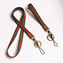 Ретро мягкая полоса шейный ремешок и ремешок на запястье для сотового телефона брелок с камерой ID ярлык значок и т. д. устройство с бронзовым крючком