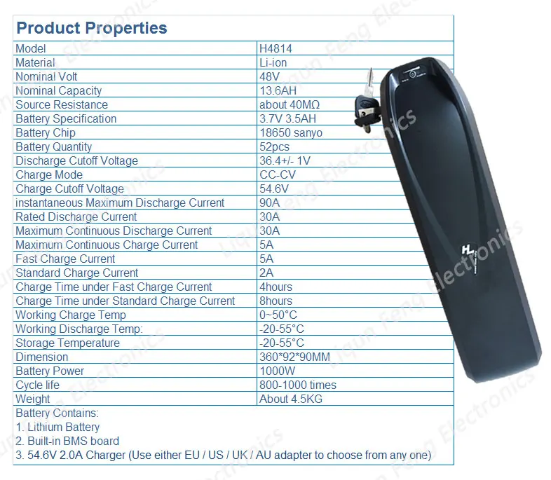 Perfect US EU No Tax Hot Sales 48V 14AH 1000W use Sanyo cell Battery Lithium Battery for Electric Bike New Bottle Battery + 2A charger 1 Perfect US EU No Tax Hot Sales 48V 14AH 1000W use Sanyo cell Battery Lithium Battery for Electric Bike New Bottle Battery + 2A charger 1