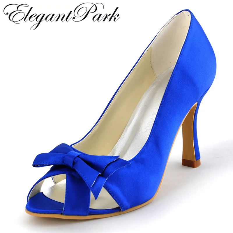 blue heels with a bow