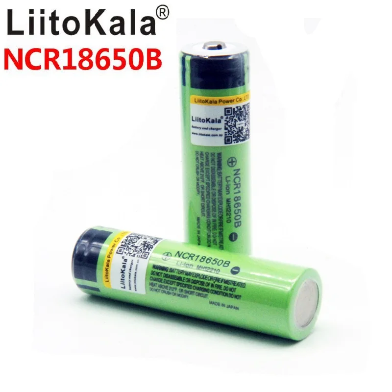 LiitoKala 18650 3400mAh батарея 3,7 V NCR18650B литий-ионная аккумуляторная батарея 18650 3400 батарея - Цвет: 2pcs battery