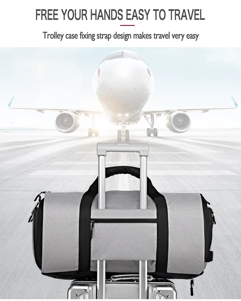 viagem duffle saco com bolso sapato multifuncional