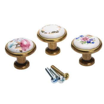 DRELD 1pc Antique Furniture Handle Door Drawer Knob Wardrobe Cupboard Kitchen Handle Pulls Decorative Cabinet Knobs and Handles