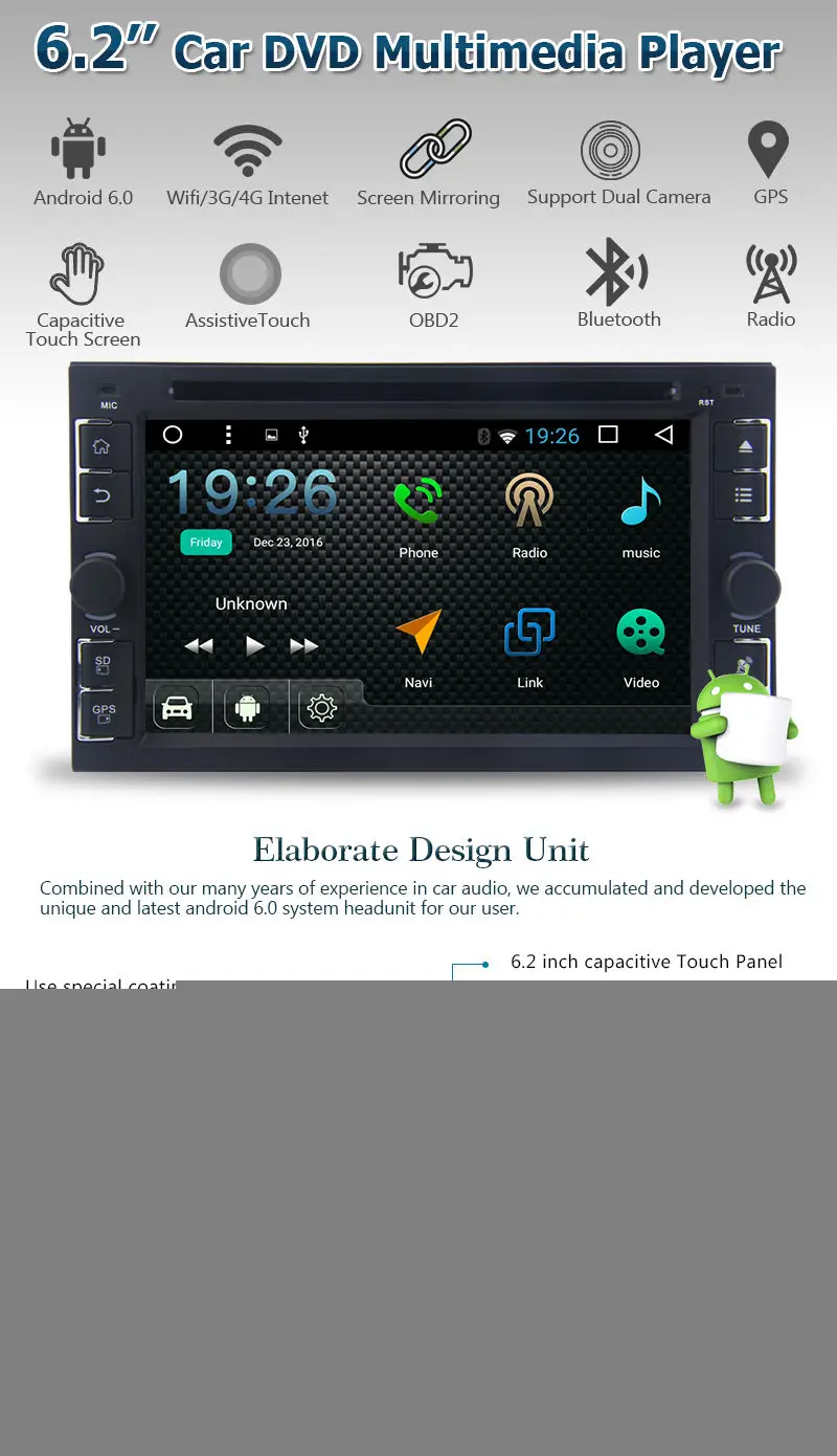 Cheap Eincar Android 6.0 car styling Double Din Car CD DVD player in dash Car Stereo Radio GPS support Wifi 3G OBD2 HD Miror Link BT 1