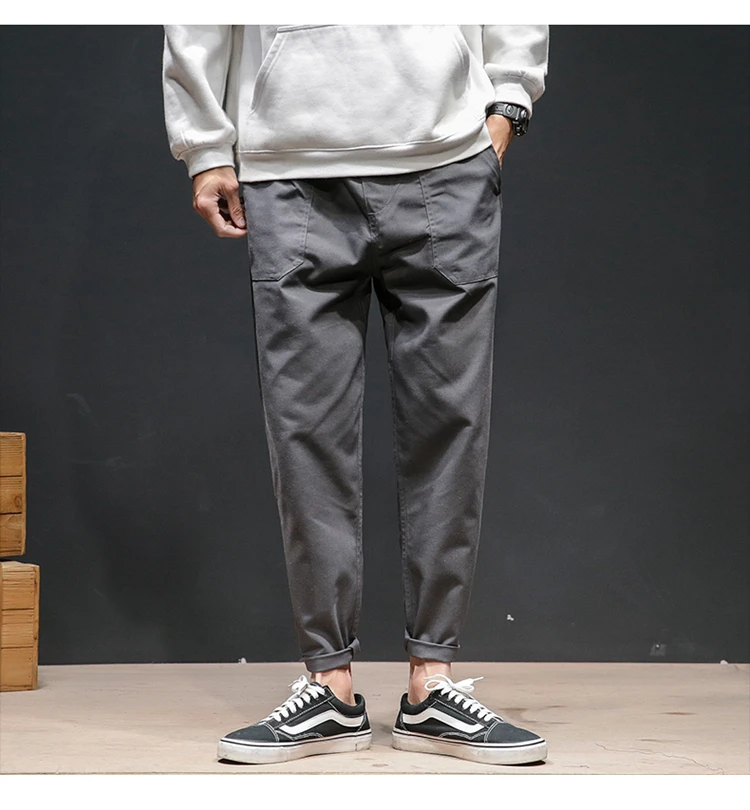 Г. Новые модные высокое качество Повседневное мужские брюки модные однотонные Slim Fit прямые хлопковые брюки мужские брюки офисные брюки 5XL