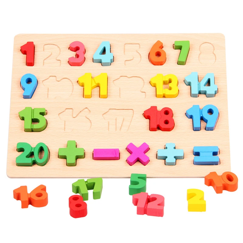 Детские деревянные обучения Цифровой алфавит развивающие Игрушечные лошадки головоломки детей раннего обучения 3D деревянные головоломки