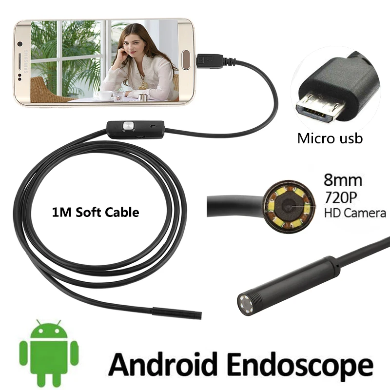 Endoscope 8mm USB Endoscope Android 1M 5M OTG PC USB Endoscopio Mini Endoscope Camera 720P Inspection Waterproof Phone Camera Endoscope 8mm USB Endoscope Android 1M 5M OTG PC USB Endoscopio Mini Endoscope Camera 720P Inspection Waterproof Phone Camera