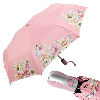 

Female Automatic Folding Umbrella Rain Women Waterproof Anti UV Travel Sun Umbrella Auto Paraguas Girls Parasol Guarda Chuva