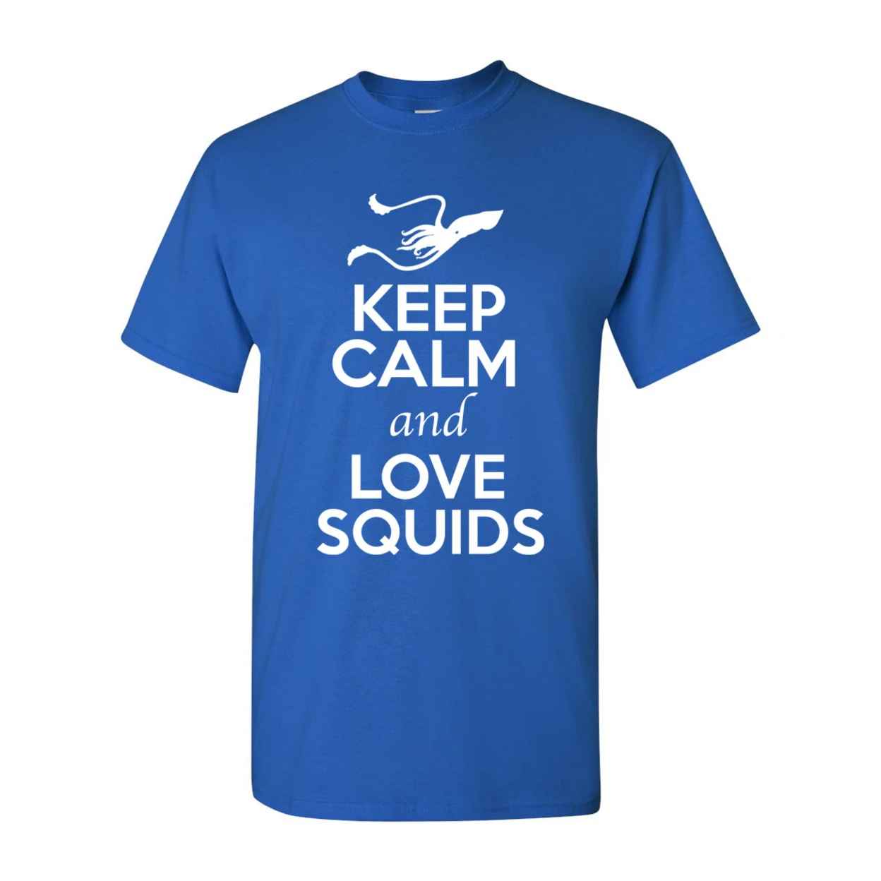 Keep Calm And Love Squids Animal Lover Adult T-Shirt Tee 2386