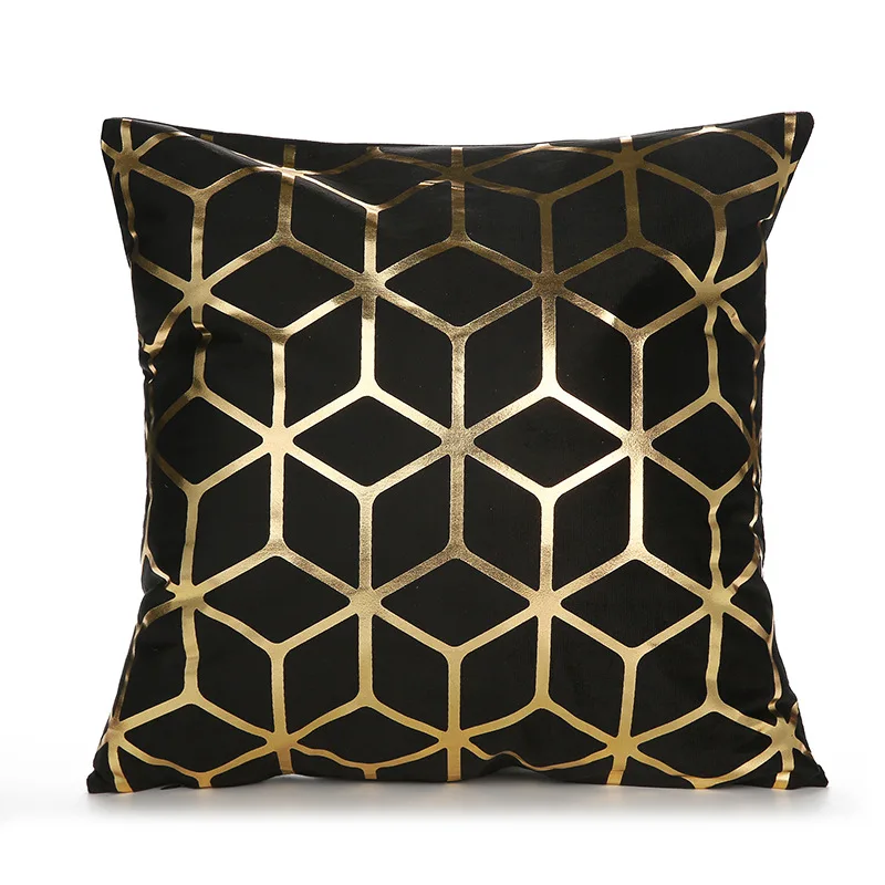 Bronzing Cushion Cover Decorative Pillows Seat Cushions Throw Pillow for Home Decor Geometric Sofa Pillowcase 45 x 45cm New - Цвет: A