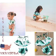 Купальник для малышей Детский комплект из 2 предметов купальник бикини для девушек пляжная одежда Tankini ванный комплект младенец одежда для купания