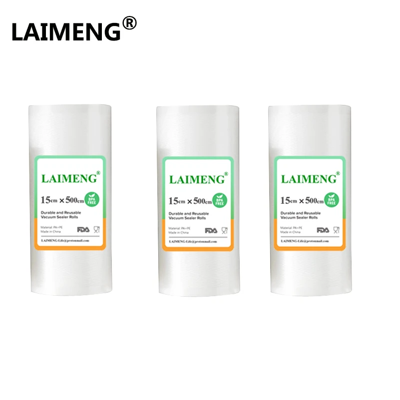 

Laimeng Vacuum Packer Bags for Vacuum Packing Machine Household Appliances for Food Storage Sealing Bags 3 Rolls 15x500cm R110