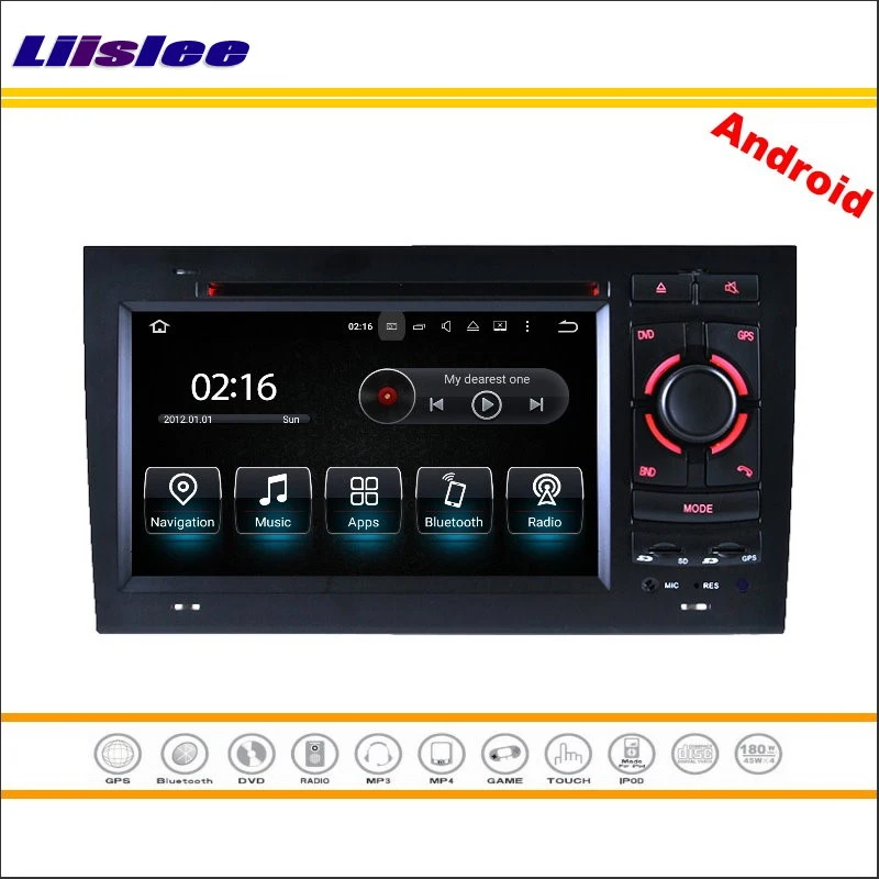 Best Liislee Car Android Multimedia For Audi A4 S4 RS4 2002~2008 Stereo Radio Video Audio CD DVD Player GPS Map NAV Navigation System 1