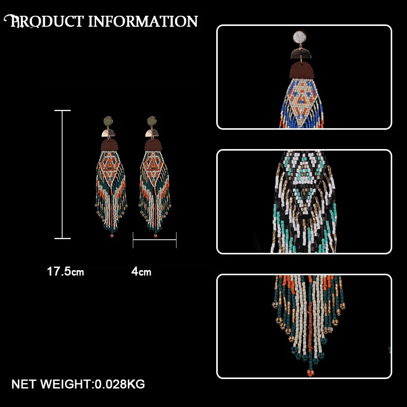 Miwens, цветные этнические длинные висячие серьги в богемном стиле с кисточками, женские весенне-летние свадебные массивные ювелирные изделия ручной работы,, A563