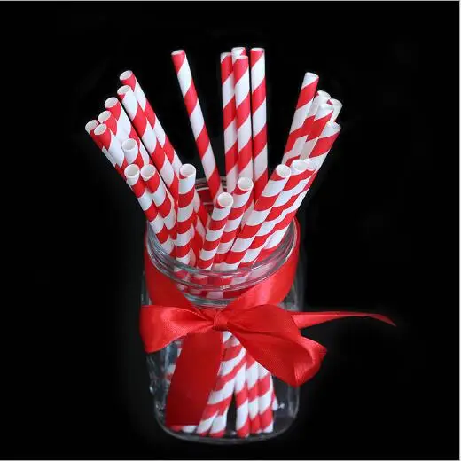 red color paper straw