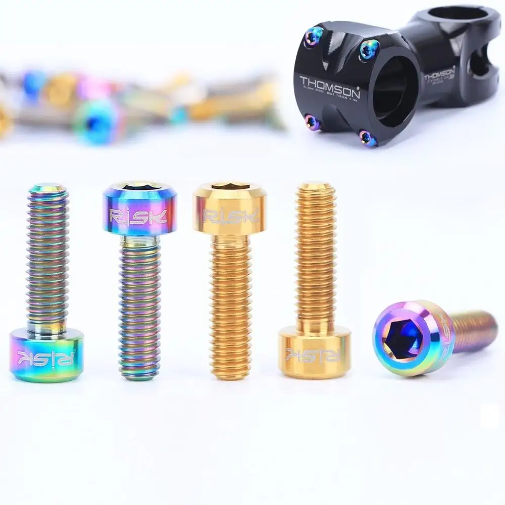 6pcs bicycle handlebar stem bolts M5x18mm titanium tornillos de la de bicicletain Bicycle Stem