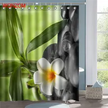 WONZOM Leaf Stone Shower Curtain Fabric Bathroom Decor Decoration Cortina De Bano Polyester Flower Bath Curtain With Hooks Gift WONZOM Leaf Stone Shower Curtain Fabric Bathroom Decor Decoration Cortina De Bano Polyester Flower Bath Curtain With Hooks Gift
