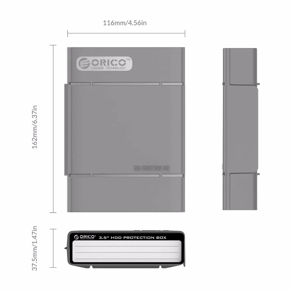 ORICO HDD Protection Box 3.5 Inch External Storage Box for HDD SSD With label Design Moisture-proof
