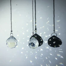 H& D Кристалл 30 мм прозрачный хрустальный шар Призма 2 шт. с потолочным вентилятором Тяговая цепь дома свадьба сверкающих Декор