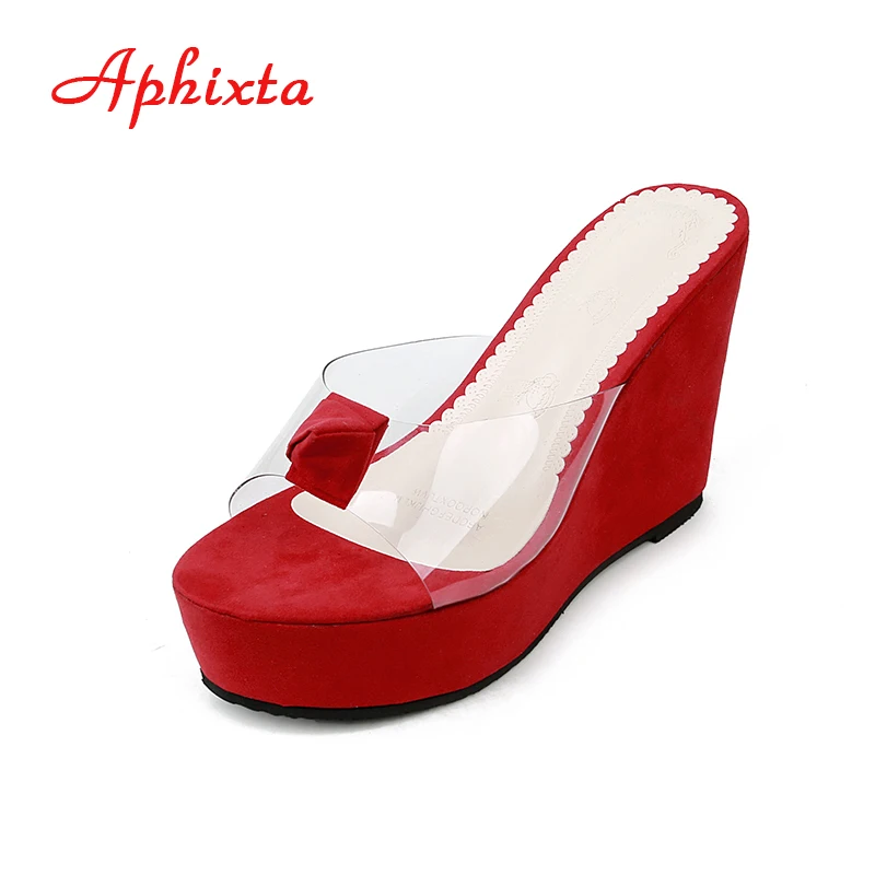 Aphixta/женские шлепанцы на платформе и высоком каблуке Цвет Черный Сезон осень