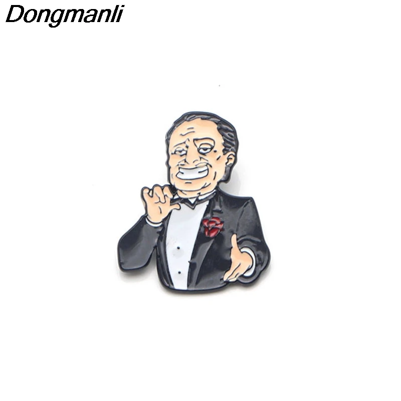 

P2986 Dongmanli wholesale 20pcs/lot The Godfather Metal Enamel Pins and Brooches for Women Men Lapel pin backpack bags badge
