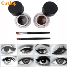 OutTop Love beauty Женский 2 шт водостойкая гелевая подводка для век набор крема с кисточкой для подводки 170308 Прямая поставка