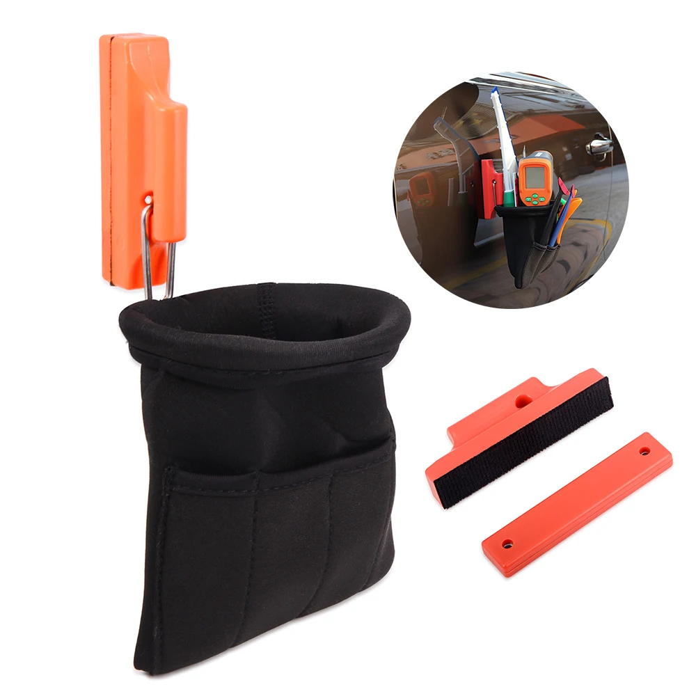 

EHDIS Magnetic Tool Bag For Vinyl Car Wrap Squeegee Knife Magnet Holder Portable Pouch Bag Car Styling Sticker Accessories Tool