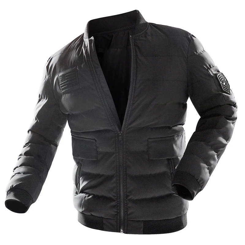 

Men's Winter Thicken Jackets Casual Baseball Coat Plus Size 5XL Outwear Warm Parkas Cotton-Padded Male Bomber Military Jacket