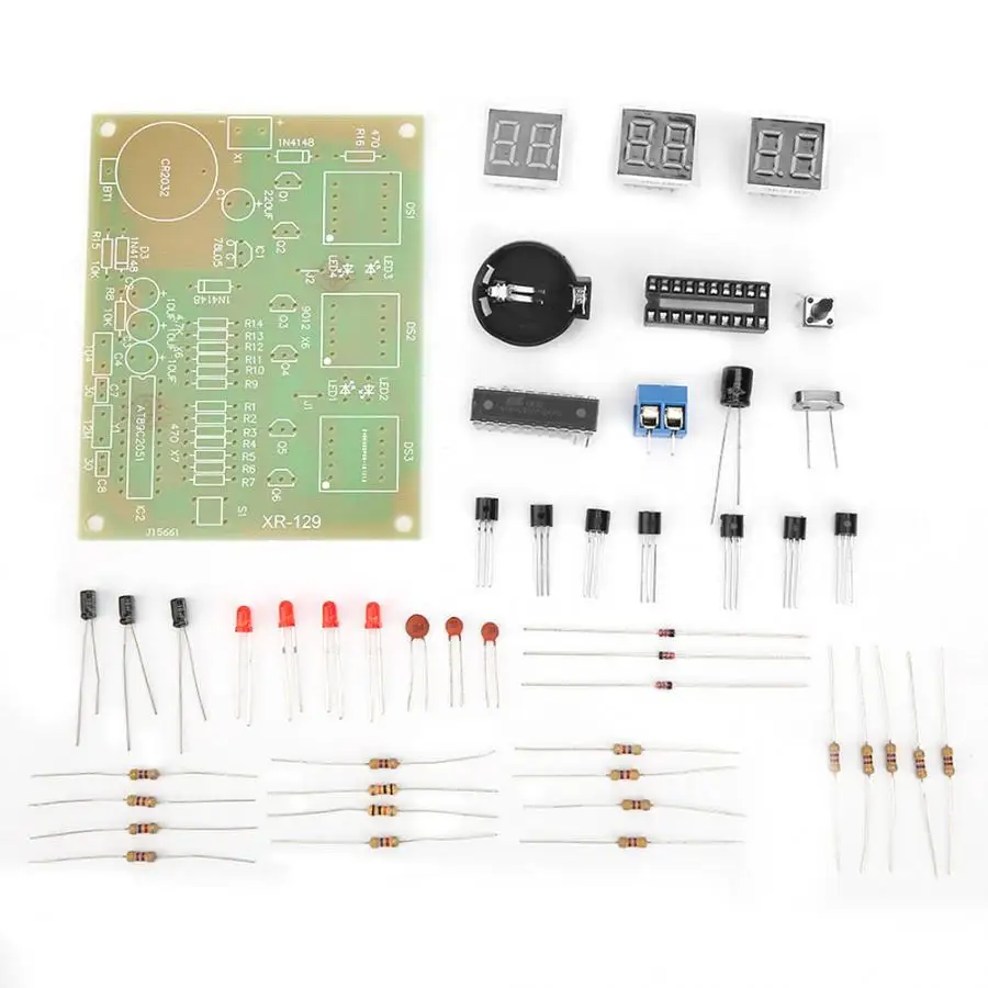 9-12V 6 цифровой светодиодный набор электронных часов Набор DIY части компонентов