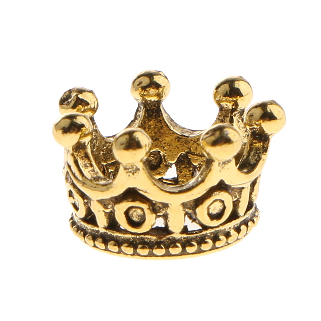 10 Pieces Europe Style Fashion Jewelry Crown Beads Charm Bracelets & Bangles Big Hole European Beads Fits Bead Bracelets 6 X11mm