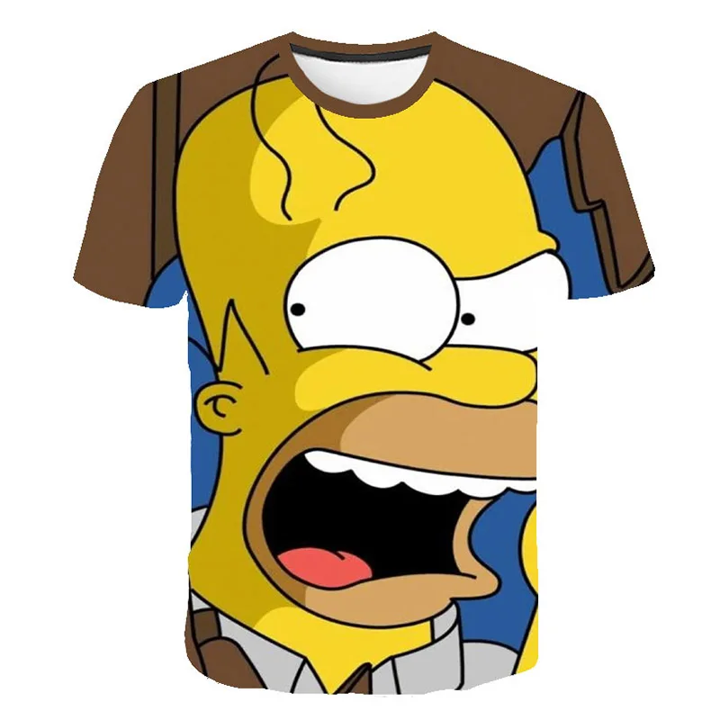 Горячая Распродажа 2019 Мужская футболка Веселая Гомер Симпсон и его сын 3D