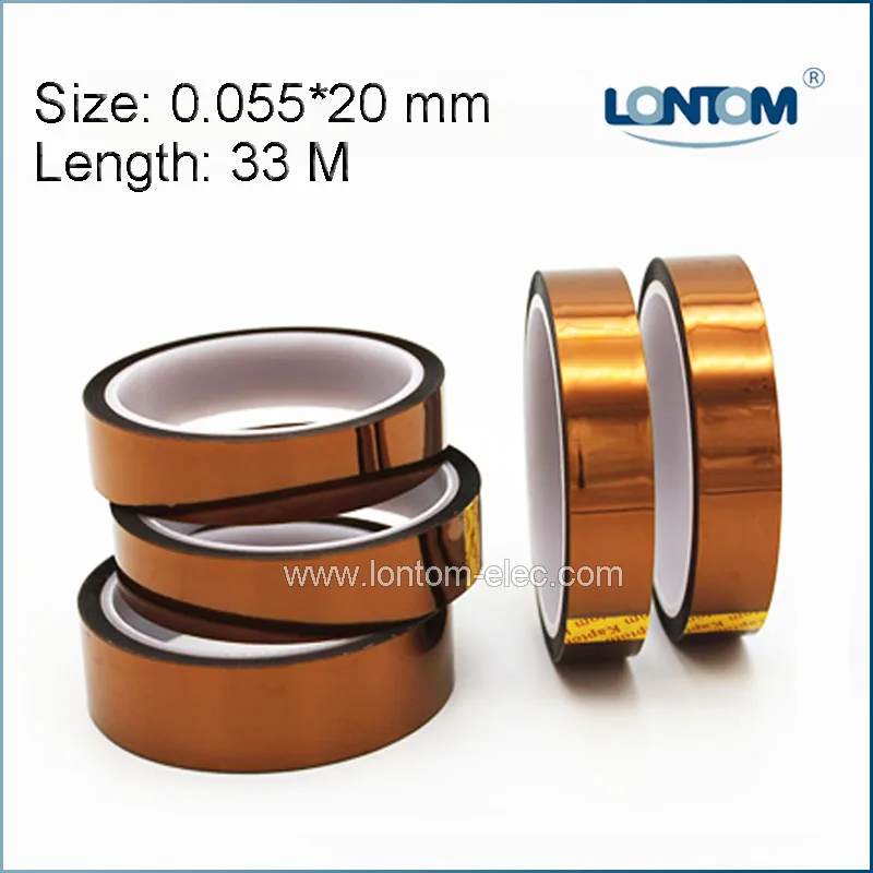 

5 rolls 20mm width 33M Kapton Tape High Temperature Heat Resistant Polyimide
