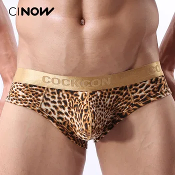 

New Sexy Leopard men's underwear briefs young tide pouch breathable low waist briefs