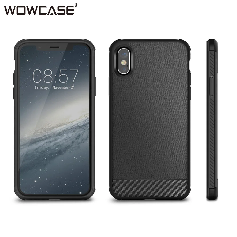 For iPhone 7 X Xs Case Cloth Texture Soft Silicone Fabric Canvas Protection Back Cover Max S XR Funda Coque |