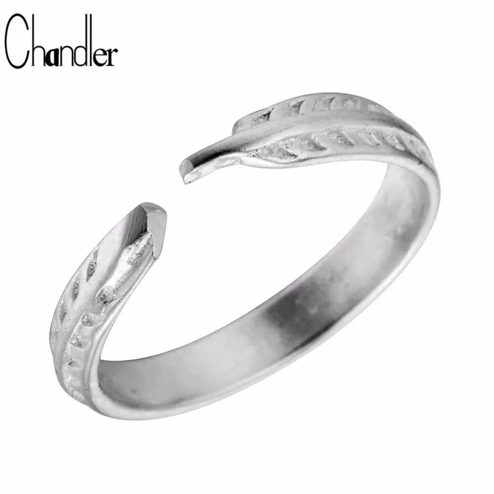 

Chandle Brand 925 Sterling Silver Feather Rings For Women Simple Knuckle Toe Jewelry Two Finger Bague Medusa Fashion Accessaries