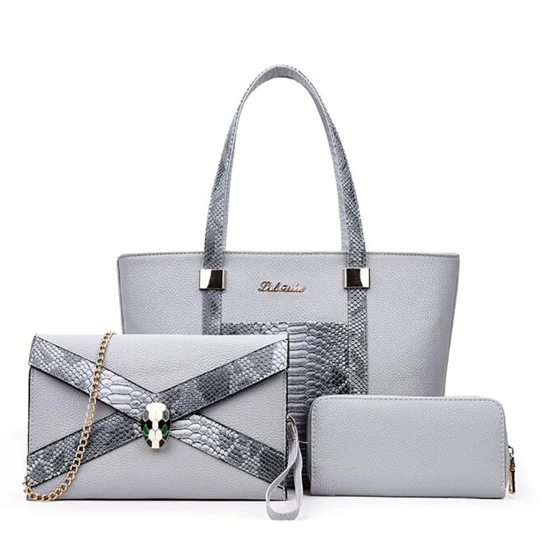 3 PCS font b Set b font 2017 Alligator Composite Bags Panelled Women s Leather font